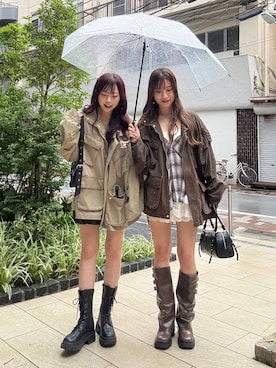 「Heather（ヘザー）のギャザーバルーンミニスカート　576805（スカート）」を使った、sakikaさん（レディース・163cm・20代）の夏コーディネート