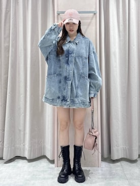 「Heather（ヘザー）のアイテム（キャップ）」を使った、sakikaさん（レディース・163cm）の春コーディネート