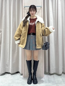 「クリスマス」｜「アイテム（ジャケット/アウター）」を使った、sakikaさん（レディース・163cm）の冬コーディネート