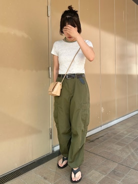 「OOFOS（ウーフォス）の【OOFOS/ウーフォス】OORIGINAL（サンダル、ブラック系）」を使った、ｋａｋｋｏさん（レディース・164cm）の夏コーディネート