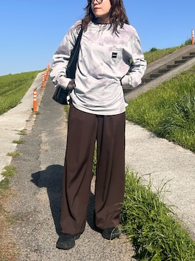 「HUF（ハフ）のアイテム（トップス）」を使った、かなこさん（レディース・164cm）の春コーディネート