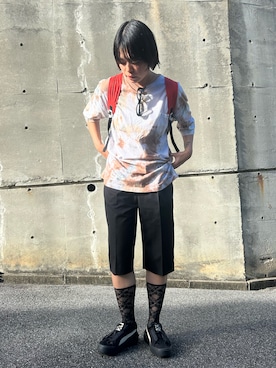 「PUMA（プーマ）の【PUMA for emmi】Platform Trace Lite mules（サンダル、ブラック系）」を使った、ｋａｋｋｏさん（レディース・164cm）の夏コーディネート