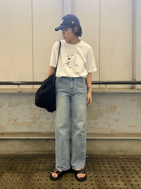 「CENE（セネ）の【CENE】セネ/スリムペタルチェーンブレスレット（ブレスレット、ゴールド系）」を使った、ｋａｋｋｏさん（レディース・164cm）の夏コーディネート