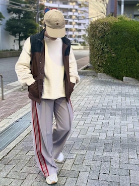 「MOUSSY（マウジー）のTRUCK パンツ（その他パンツ、グレー系）」を使った、かなこさん（レディース・164cm）の春コーディネート