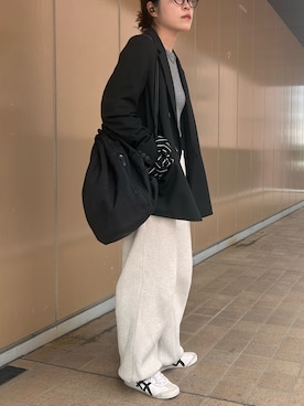 「Onitsuka Tiger（オニツカタイガー）のMEXICO 66 / メキシコ 66（スニーカー、ホワイト系）」を使った、かなこさん（レディース・164cm）の春コーディネート