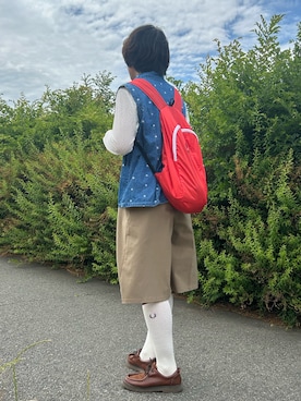 「FRED PERRY（フレッドペリー）の【別注】FRED PERRY / SOCKS（ソックス/靴下、ホワイト系）」を使った、ｋａｋｋｏさん（レディース・164cm）の春コーディネート