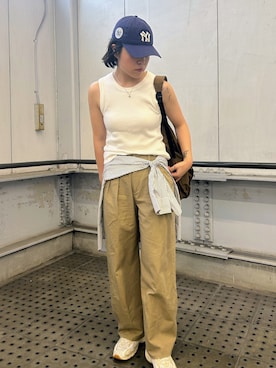 「green label relaxing（グリーンレーベルリラクシング）のアイテム（タンクトップ）」を使った、ｋａｋｋｏさん（レディース・164cm）の夏コーディネート