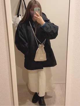 「LAGUNAMOON（ラグナムーン）のアイテム（その他アウター）」を使った、まーち 𓅪さん（レディース・161cm）の冬コーディネート