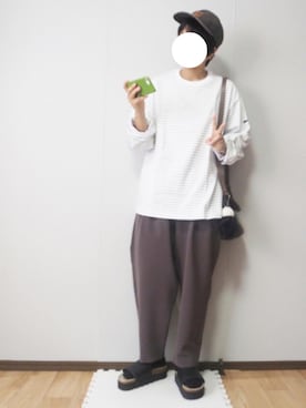 「orcival」｜「アイテム（スラックス）」を使った、あちょんさん（レディース・158cm）の秋コーディネート