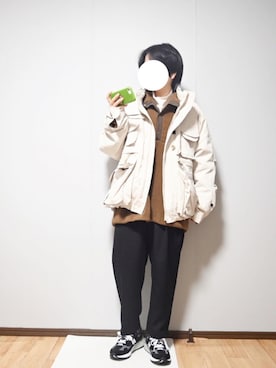 「Graphpaper（グラフペーパー）のアイテム（ジャケット/アウター）」を使った、あちょんさん（レディース・158cm）の冬コーディネート