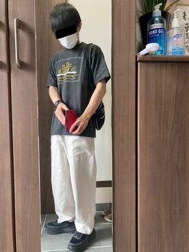 「LAKOLE（ラコレ）のアイテム（スラックス）」を使った、DeCoさん（メンズ・172cm）の夏コーディネート