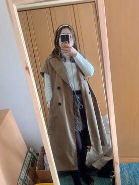 「N.（N. Natural Beauty Basic）（エヌエヌナチュラルビューティーベーシック）のアイテム（トレンチコート）」を使った、yukiさん（レディース・155cm）の冬コーディネート