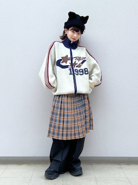 「PBLIM（ページボーイリム）のアイテム（スカート）」を使った、さ や こさん（レディース・155cm）の秋コーディネート