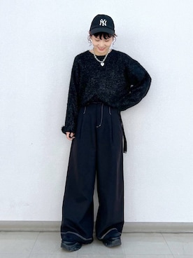 「JEANASIS（ジーナシス）のランダムアウトソールスニーカー/968688（スニーカー）」を使った、さ や こさん（レディース・154cm）の冬コーディネート