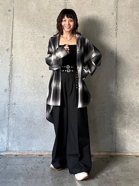 「PAGEBOY（ページボーイ）のオンブレチェックルーズシャツ（シャツ/ブラウス）」を使った、さ や こさん（レディース・155cm）の夏コーディネート