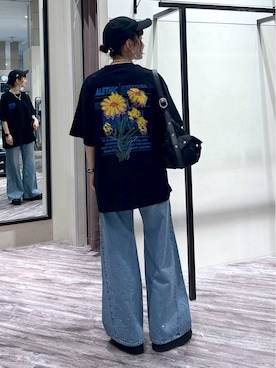 「アイテム（腕時計、ブラック系）」を使った、さ や こさん（レディース・154cm）の夏コーディネート