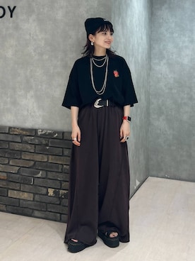 「アイテム（スウェットパンツ）」を使った、さ や こさん（レディース・154cm・30代）の夏コーディネート