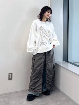 「JEANASIS（ジーナシス）のランダムアウトソールスニーカー/968688（スニーカー）」を使った、さ や こさん（レディース・154cm）の冬コーディネート