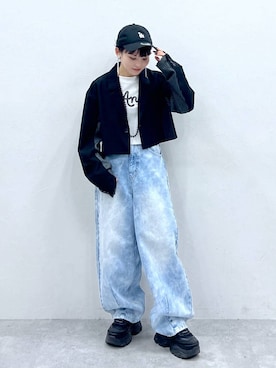 「JEANASIS（ジーナシス）のランダムアウトソールスニーカー/968688（スニーカー）」を使った、さ や こさん（レディース・154cm）の冬コーディネート