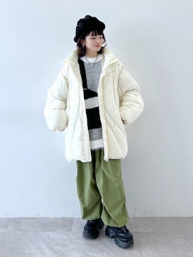 「ソフトエレガント_PAGEBOY」｜「アイテム（ブルゾン）」を使った、さ や こさん（レディース・154cm）の冬コーディネート