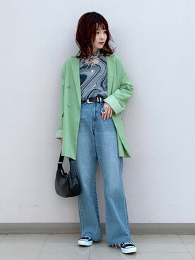 「PBLIM（ページボーイリム）のアイテム（テーラードジャケット）」を使った、さ や こさん（レディース・154cm）の春コーディネート