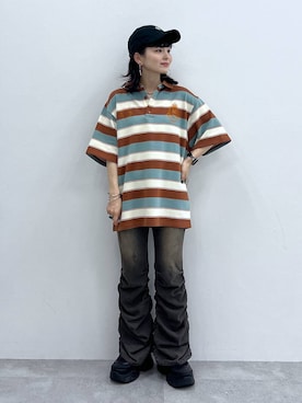 「JEANASIS（ジーナシス）のランダムアウトソールスニーカー/968688（スニーカー）」を使った、さ や こさん（レディース・154cm）の夏コーディネート