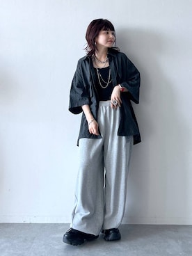 「PBLIM（ページボーイリム）のアイテム（スウェットパンツ）」を使った、さ や こさん（レディース・154cm）の秋コーディネート