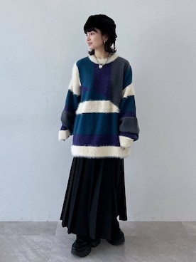 「JEANASIS（ジーナシス）のランダムアウトソールスニーカー/968688（スニーカー）」を使った、さ や こさん（レディース・155cm）の冬コーディネート