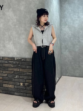「アイテム（パーカー）」を使った、さ や こさん（レディース・154cm・30代）の夏コーディネート