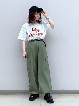 「JEANASIS（ジーナシス）のアイテム（スリッポン）」を使った、さ や こさん（レディース・154cm）の春コーディネート