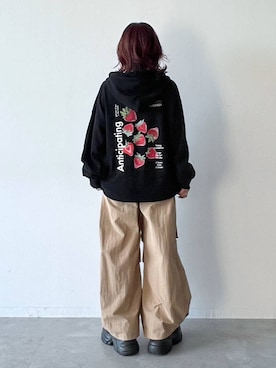 「アイテム（カーゴパンツ）」を使った、さ や こさん（レディース・154cm・30代）の夏コーディネート