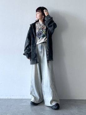 「PAGEBOY（ページボーイ）の<高畠百加着用アイテム>プラットチャンキースニーカー（スニーカー）」を使った、さ や こさん（レディース・154cm・30代）の秋コーディネート