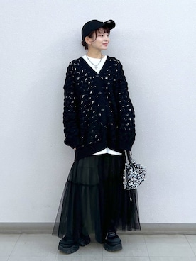 「LEPSIM（レプシィム）のアイテム（イヤリング）」を使った、さ や こさん（レディース・154cm）の冬コーディネート