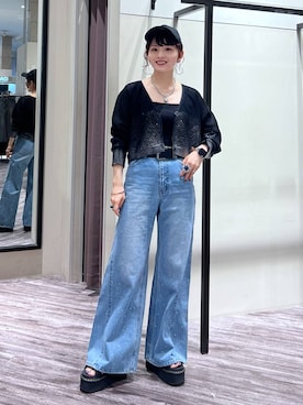 「アイテム（デジタル腕時計）」を使った、さ や こさん（レディース・154cm）の夏コーディネート