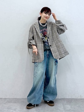 「ソフトエレガント_PAGEBOY」｜「アイテム（テーラードジャケット）」を使った、さ や こさん（レディース・154cm）の夏コーディネート
