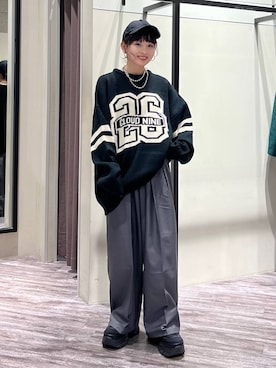 「JEANASIS（ジーナシス）のランダムアウトソールスニーカー/968688（スニーカー）」を使った、さ や こさん（レディース・154cm）の冬コーディネート