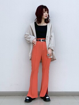 「JEANASIS（ジーナシス）のアイテム（スリッポン）」を使った、さ や こさん（レディース・154cm）の春コーディネート