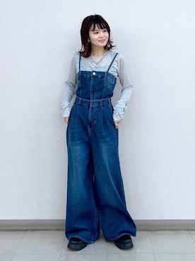 「ソフトエレガント_PAGEBOY」｜「アイテム（オールインワン・サロペット）」を使った、さ や こさん（レディース・154cm）の冬コーディネート