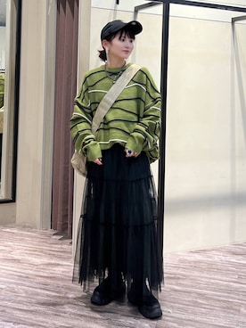 「JEANASIS（ジーナシス）のランダムアウトソールスニーカー/968688（スニーカー）」を使った、さ や こさん（レディース・154cm）の冬コーディネート