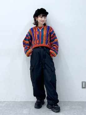 「LEPSIM（レプシィム）のアイテム（イヤリング）」を使った、さ や こさん（レディース・154cm）の冬コーディネート