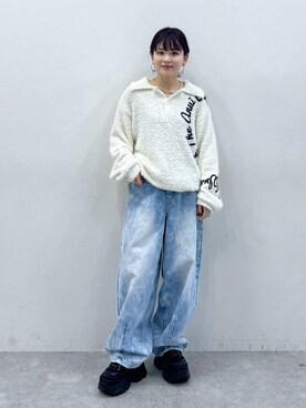 「LEPSIM（レプシィム）のアイテム（イヤリング）」を使った、さ や こさん（レディース・154cm）の春コーディネート