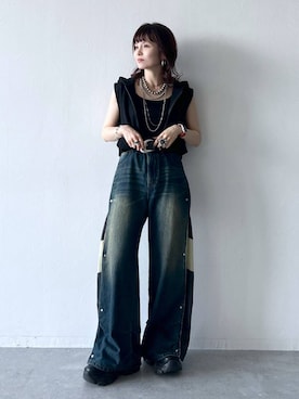 「アイテム（パーカー）」を使った、さ や こさん（レディース・154cm・30代）の夏コーディネート