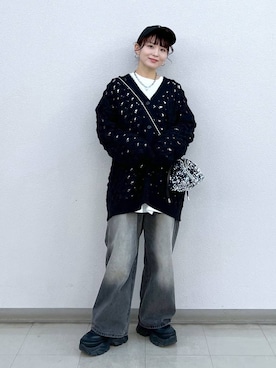 「LEPSIM（レプシィム）のアイテム（イヤリング）」を使った、さ や こさん（レディース・154cm）の冬コーディネート