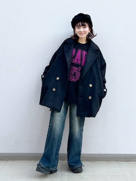 「ソフトエレガント_PAGEBOY」｜「アイテム（その他アウター）」を使った、さ や こさん（レディース・154cm）の冬コーディネート