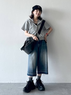 「アイテム（ボストンバッグ）」を使った、さ や こさん（レディース・154cm・30代）の夏コーディネート