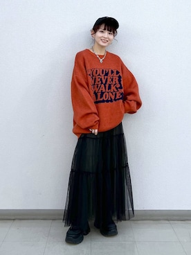 「JEANASIS（ジーナシス）のランダムアウトソールスニーカー/968688（スニーカー）」を使った、さ や こさん（レディース・154cm）の冬コーディネート