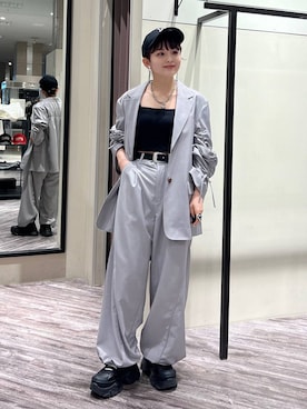 「ソフトエレガント_PAGEBOY」｜「アイテム（テーラードジャケット）」を使った、さ や こさん（レディース・154cm）の春コーディネート