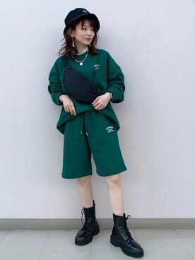 「PBLIM（ページボーイリム）のPAGEBOYLIM/ロゴ刺繍バケットハット2（ハット）」を使った、さ や こさん（レディース・154cm）の秋コーディネート