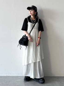 「アイテム（キャップ）」を使った、さ や こさん（レディース・154cm・30代）の夏コーディネート