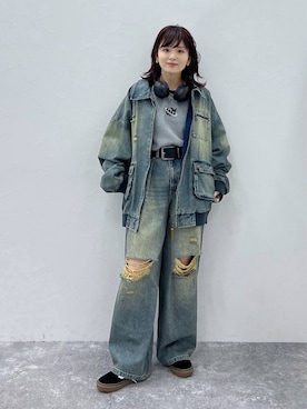「ソフトエレガント_PAGEBOY」｜「アイテム（ブルゾン）」を使った、さ や こさん（レディース・154cm）の夏コーディネート